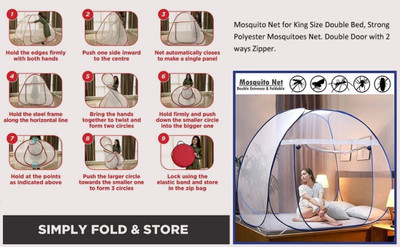 BELSODINE Polyester Adults Washable NEWMOSQUITO NETN226 H226 Mosquito Net(White, Tent)