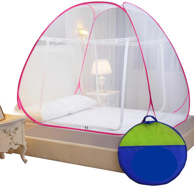 Adbra Adults Single Bed Nylon Mosquito net without Base Cloth - Pink FR Nylon Washable Adults Mosquito Net(White, Blue, Tent)