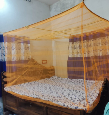 Ym textiles Fibre Adults Washable 926 Mosquito Net(Yellow, Bed Box)