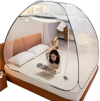 Hitech Polyester Adults Washable S_AV_kingsize_132 Mosquito Net(White, Tent)
