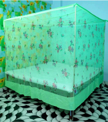 JK TEXTILE Fibre Adults Washable Orose Mosquito Net(Green, Bed Box)