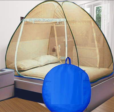 KHANJAN FASHION HUB Polyester Adults Washable YELLOW machhardani top machardani stand wali mosquito net open machardani big s Mosquito Net(Yellow, Tent)
