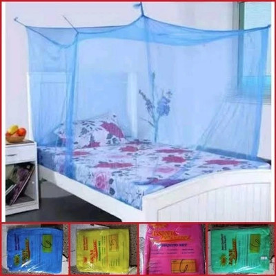 ANSARI ENTERPRISES HDPE - High Density Poly Ethylene Adults Washable MosquitoNet mono_A28 Mosquito Net(Blue, Bed Box)