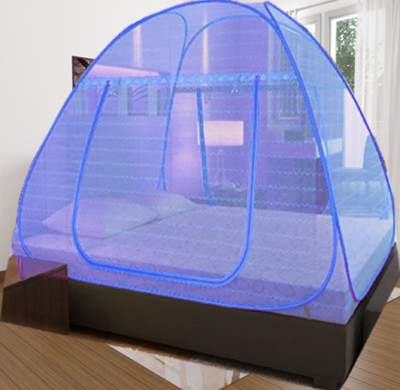 Pri Saree HDPE - High Density Poly Ethylene Adults Washable High Quality Mosquito Net Double Bed Mosquito Net(Blue, Sky, Tent)