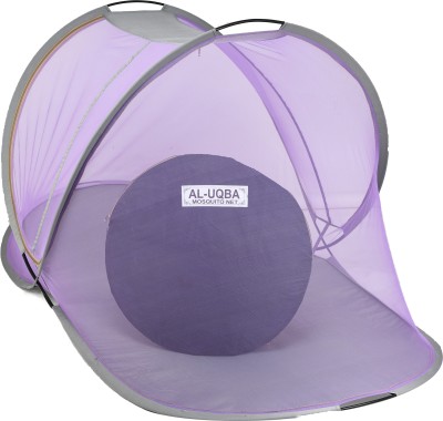 AL-UQBA Polyester Adults Washable Folding Single Bed Mosquito Net Of One Side Gate Mosquito Net(Purple, Tent)