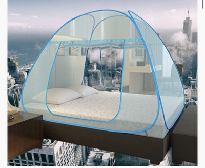 THENR Nylon Adults Washable NR_mosquito_blue_0998n Mosquito Net(Light Blue, Tent)