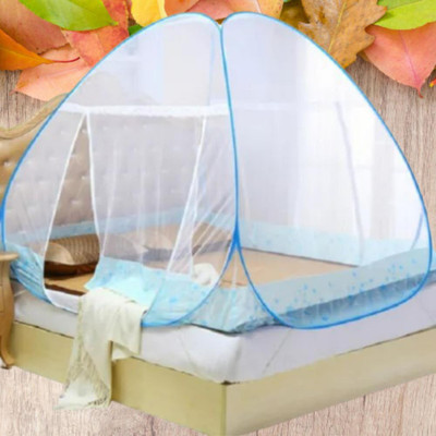 SIFRA Polyester Adults Washable Net for Queen size Bed Foldable Machardani | Polyester_17 Mosquito Net(White, Tent)