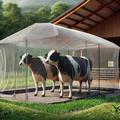 Iblay Polyester Adults Washable Mosquito Net HDPE Animal Mosquito Nets for Cow/Buffalo (Multi 20 x 15 x 10 ft) Mosquito Net(Multicolor, Tent)