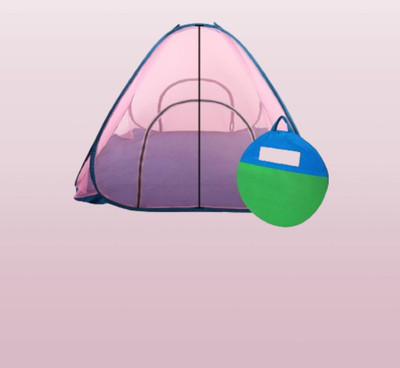 Rsmosquito Polyester Adults Washable Foldable_Pink net_A1 Mosquito Net(Pink, Bed Box)