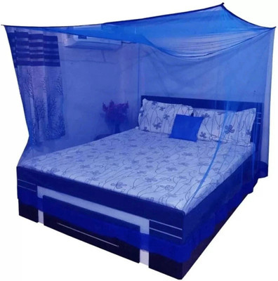Simmi HDPE - High Density Poly Ethylene Adults Washable Mosquito net double bed Machhardani Soft Mosquito Net Mosquito Net(Blue, Bed Box)