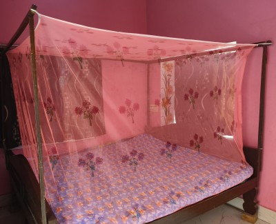 Masari Fibre Adults Washable Print_222 6*7 Mosquito Net(Dip pink, Green, Orange, Yellow, Pink, Bed Box)