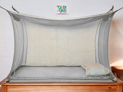 CoverCraze Polyester Adults Washable CC MonoShield 01 double bed mosquito and insect protection hanging Mosquito Net(White, Tent)