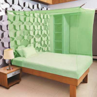 AmazeMe Polyester Adults Washable 4x6 Feet Green Color for Single Size Bed Mosquito Net(Green, Bed Box)