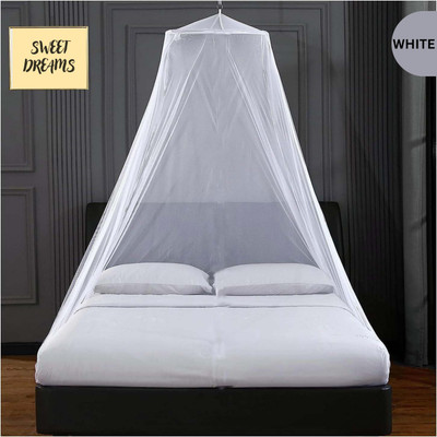 Maruti Enterprise Polyester Adults Washable Double Bed Strong & Durable Mosquito Net(White, Ceiling Hung)