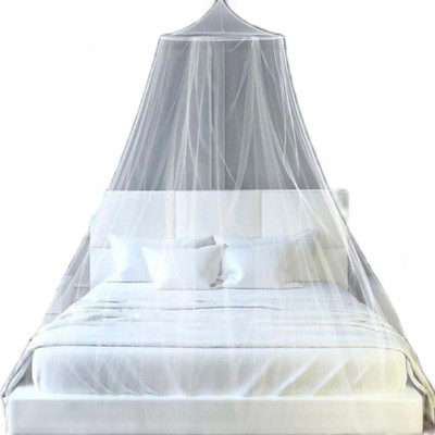 O AND M FASHION Polyester Adults Washable Round Mosquito Net For Double Bed Mosquito Net(White, Ceiling Hung)