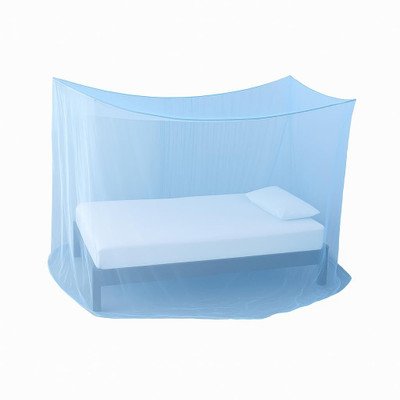 shivam enterprises Nylon Adults Washable Mosquito Mosquito Net(Blue, Bed Box)