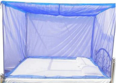 CheckMe HDPE - High Density Poly Ethylene Adults Washable Adults Washable Foldable 7X7 ft Blue Mosquito Net Machardani Mosquito Net(Blue, Bed Box)