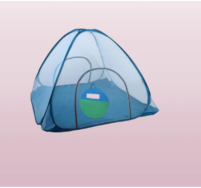 Rsmosquito Polyester Adults Washable Foldable_Blue net_A1 Mosquito Net(Blue, Bed Box)