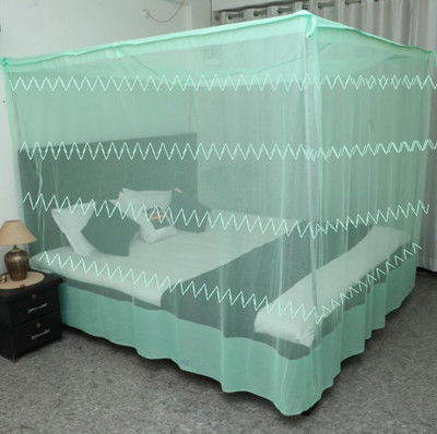 Parbhez Handloom Polyester Adults Washable 942_67green Mosquito Net(Green, Bed Box)
