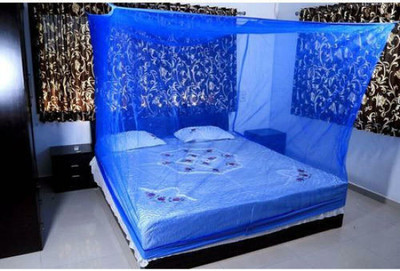 BAPASITARAM Polyester Adults Washable BAPA-The_RK_SB_D_BL_065 Mosquito Net(Blue, Bed Box)