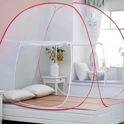 BELSODINE Polyester Adults Washable NEWMOSQUITO NETN4 H4 Mosquito Net(White, Pink, Tent)