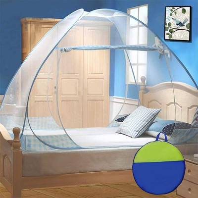 HRK HDPE - High Density Poly Ethylene Adults Washable Mosquito Net for Double Bed | King Size Foldable Machardan Mosquito Net(Multicolor, Bed Box)