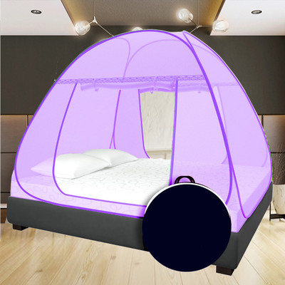 Radhe Polyester Adults Washable PURPLE machardani double bed Mosquito Net(Purple, Tent)