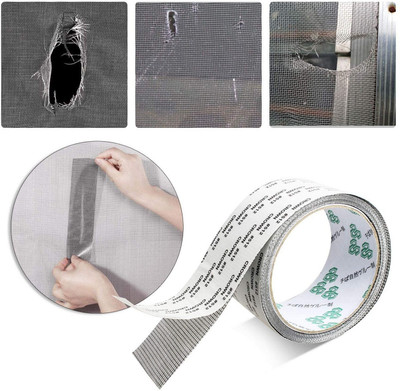 RBGIIT Anti-Mosquito 3 Layer Tape Strong Adhesive Window Screen Repair Kit Tape (Manual)(Set of 1, Grey)