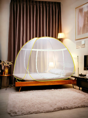 Fozii Enterprises Polyester Adults Washable FF12uFoziMN-1128AB Mosquito Net(Yellow, Tent)