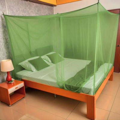 CoverCraze Nylon Adults Washable double bed mosquito and insect protection net Mosquito Net(Olive Green, Tent)