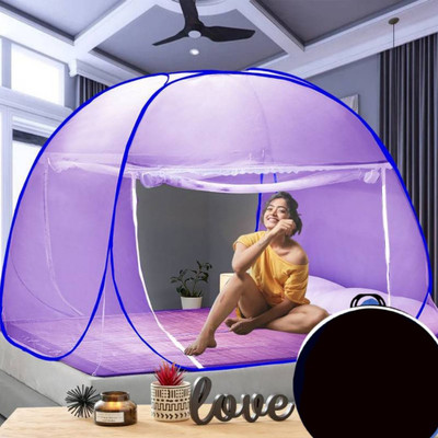Radhe Polyester Adults Washable PURPLE machardani double bed king size Mosquito Net(Purple, Tent)