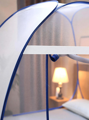 ShopGlobal Polyester Adults Mosquito Net(White,Blue)