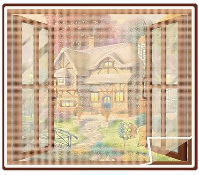 buyagain HDPE - High Density Poly Ethylene Adults Washable fully stiched 3x5 feet window Mosquito Net(Ivory, Frame Hung)