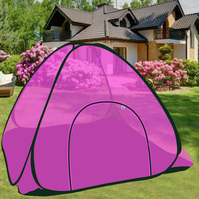 Shreenathji Jewellers Polyester Adults Washable Polyester Foldable Double Bed Multi Color Mosquito net with Base for Adults Mosquito Net(Pink, Tent)