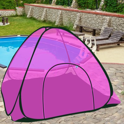 GALOPPIA Polyester Adults Washable Polyester Foldable Double Bed Multi Color Mosquito net with Base for Adults Mosquito Net(Pink, Tent)