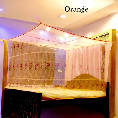 AasthaNet Polyester Adults Washable IMR OrangeDouble Bed Mosquito Net pack of 1,Tent_113 Mosquito Net(Orange, Tent)