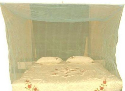 YAWEH Polyester Adults Washable Fab_6X6.5 FEET PRINTED IVORY POLYESTER Mosquito Net Mosquito Net(Ivory, Bed Box)