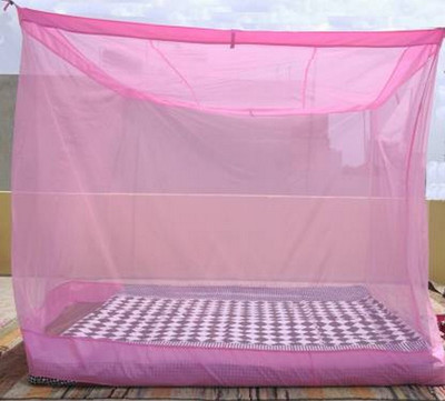 DBmosquitonet Polyester Adults Washable Mosnet 6.5x6.5 feet Polynet Hanging Mosquito Net Mosquito Net(Pink, Bed Box)