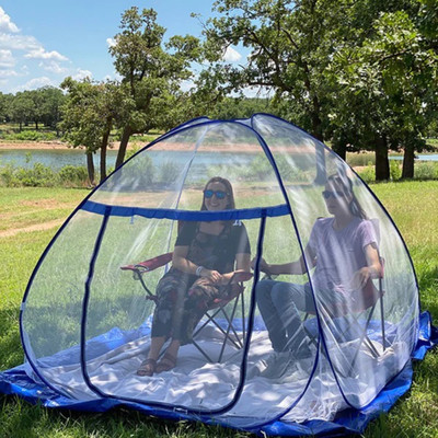 Yunik Polyester Adults Washable MOSQUITONETYU-04_10 Mosquito Net(Blue, Tent)