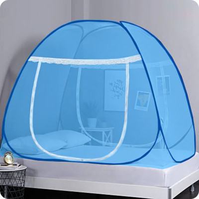 Neruti Enterprise Polyester Adults Washable Foldable King Size Double bed Tent Mosquito Net(Dark Sky Blue, Tent)