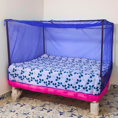 SR ENTERPRISE HDPE - High Density Poly Ethylene Adults Washable SR_MONO BLUE_01 Mosquito Net(Blue, Bed Box)