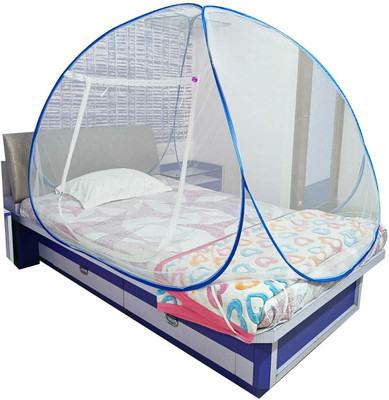 Flipkart SmartBuy FSB-MN-P-SINGLE-BLUE Polyester Washable Adults Mosquito Net(Blue, White, Tent)