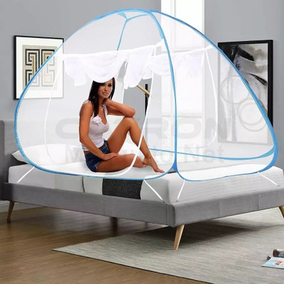 SIFRA Polyester Adults Washable Premium Quality Mosquito Net For Your Happy Living Mosquito Net(EVERGREEN BLUE, Tent)