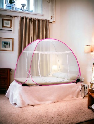 Yunik Polyester Adults Washable QUEEN-PINKA_17 Mosquito Net(Pink, Tent)