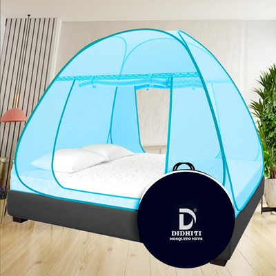didhiti Polyester Adults Washable BLUE mosquito net king size polyester adult mosquito net mosquito net for queen Mosquito Net(Blue, skyblue, firozi, Sky blue, Navy Blue, Tent)
