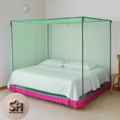 SH ENTERPRISE Polyester Adults Washable SH Mono Shield 01 without stand 6x7 feet mosquito and insect protection hanging Mosquito Net(Green, Tent)
