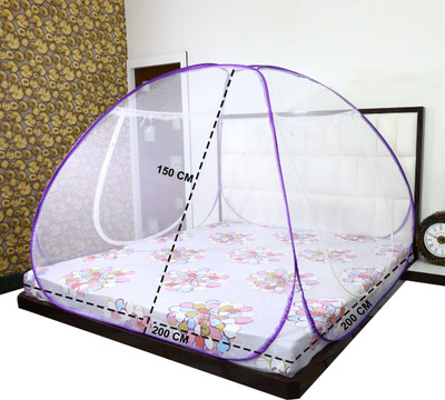 SIFRA Polyester Adults Washable Mosquito Net Tent DOUBLE BED Mosquito Net_115 Mosquito Net(Blue, Tent)