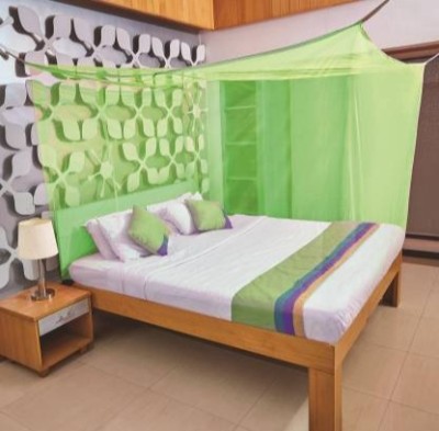 Nissi Polyester Adults Washable 6X6.5 FEET PRINTED GREEN POLYESTER Mosquito Net Mosquito Net(Green, Bed Box)