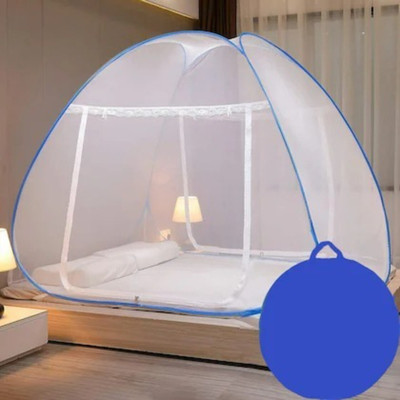 Fozii Enterprises Polyester Adults Washable FoziMN-691AB Mosquito Net(SKY BLUE, Tent)