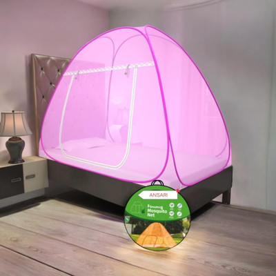 ASTEXTILE Nylon Adults Washable Single Bed Tent Mosquito Net pack 1 Pink AS3 Mosquito Net(Pink, Tent)